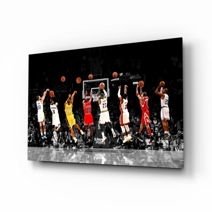Dynamic Basketball Action Canvas Wall Art with Glossy Finish | Insigneart USA | vintageantiquesgifts.com