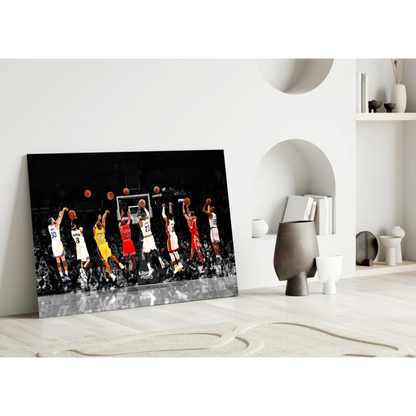 Dynamic Basketball Action Canvas Wall Art with Glossy Finish | Modern Wall Art Decor | vintageantiquesgifts.com