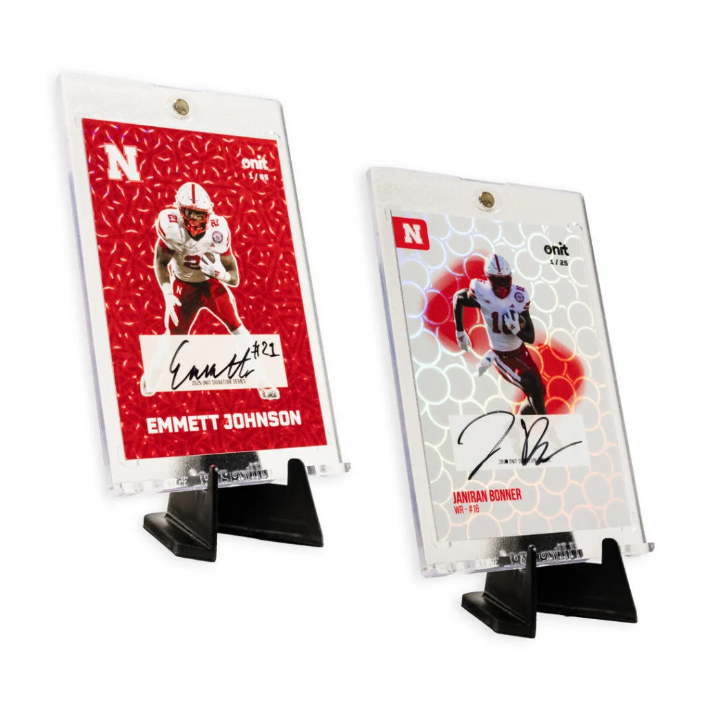 Nebraska Cornhuskers autographed football trading card in single pack