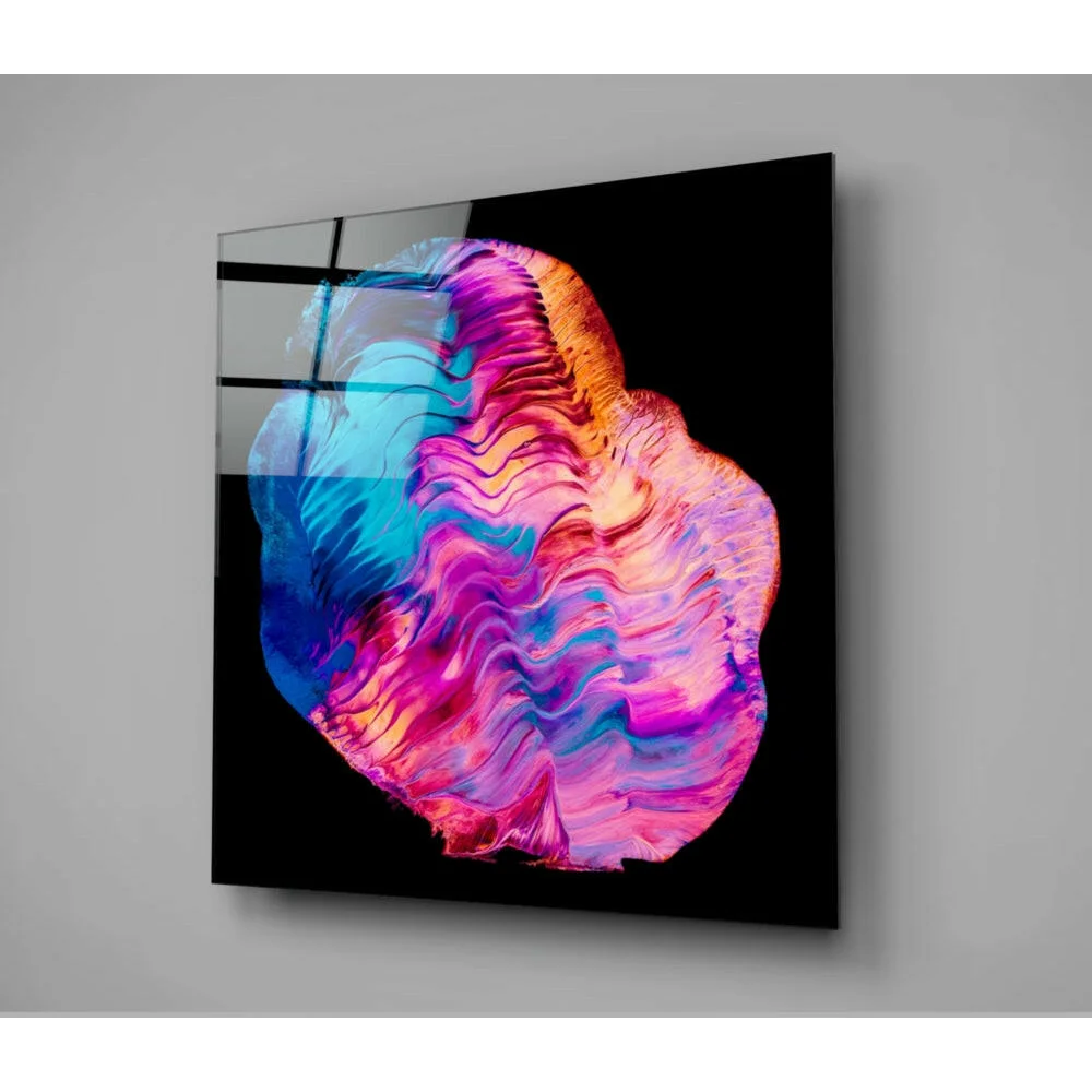 Neon brain glass wall art print on black for Samsung QLED display