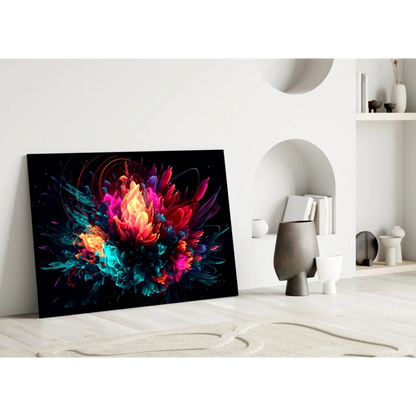 Neon Explosion Abstract Canvas Wall Art on Black Background | Modern Wall Art Decor | vintageantiquesgifts.com