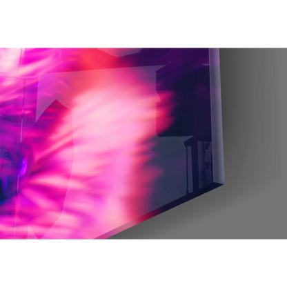 Vibrant purple pink abstract Neon Fox wall art print on glossy canvas