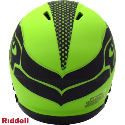 Neon green and black Riddell Speed mini football helmet features matte finish