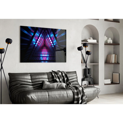 Neon Tunnel Geometric Wall Art Canvas Print | Contemporary Home Wall Art | vintageantiquesgifts.com