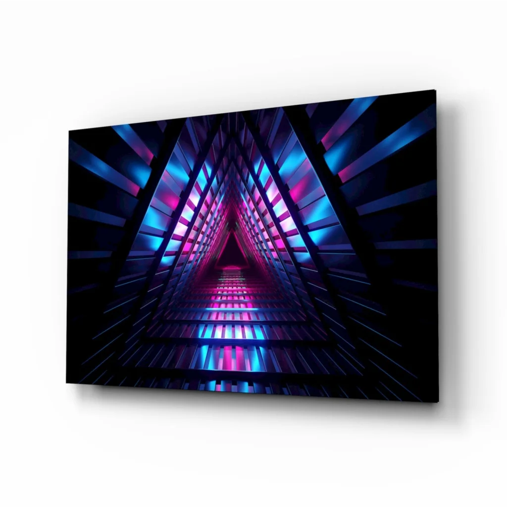 Neon Tunnel Geometric Wall Art Canvas Print | Insigneart USA | vintageantiquesgifts.com