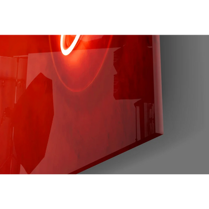 Red neon party sign glass wall art vase with curved handle