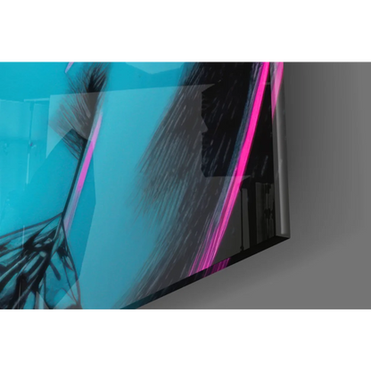 Vibrant Samsung QLED TV in neon pop art woman wall art design