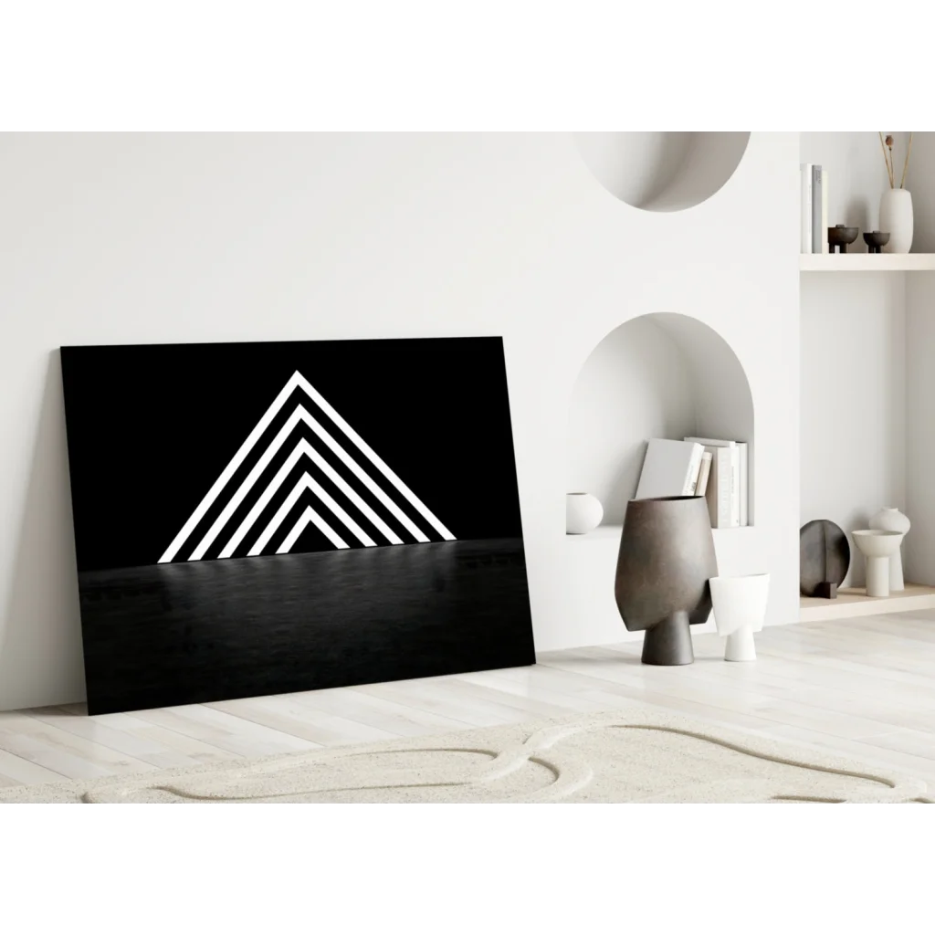 Geometric Triangle Wall Art in Bold Black and White | Modern Wall Art Decor | vintageantiquesgifts.com