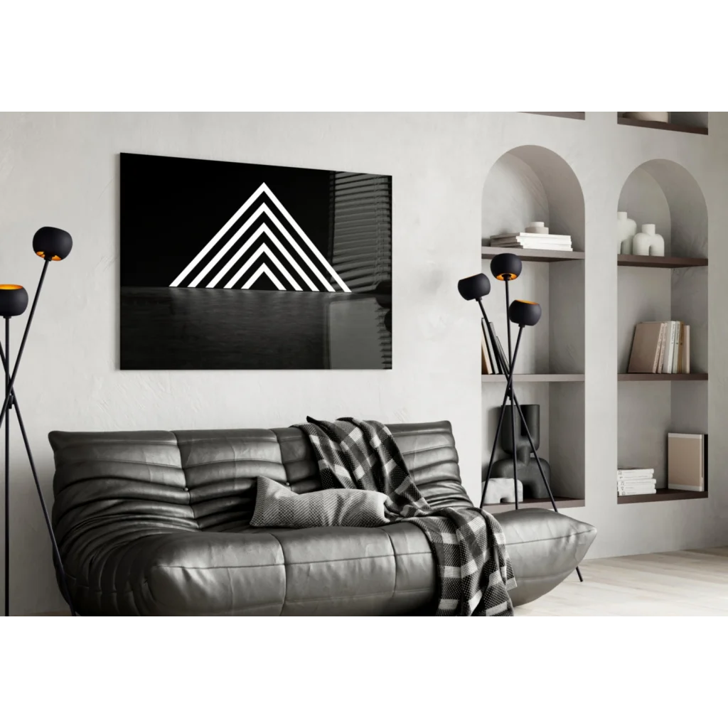 Geometric Triangle Wall Art in Bold Black and White | Contemporary Home Wall Art | vintageantiquesgifts.com