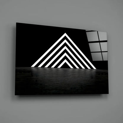 Geometric Triangle Wall Art in Bold Black and White | Glass Wall Art Print | vintageantiquesgifts.com