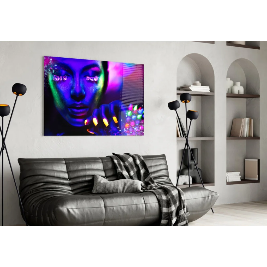 Neon UV Glow Portrait Canvas Wall Art | Contemporary Home Wall Art | vintageantiquesgifts.com