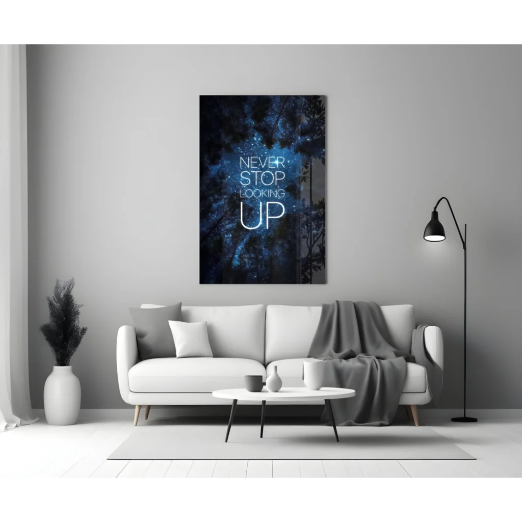 Never Stop Looking Up Starry Sky Canvas Wall Art | Modern Wall Art Decor | vintageantiquesgifts.com