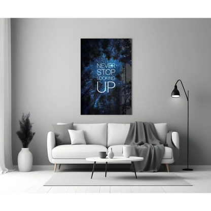 Never Stop Looking Up Starry Sky Canvas Wall Art | Modern Wall Art Decor | vintageantiquesgifts.com