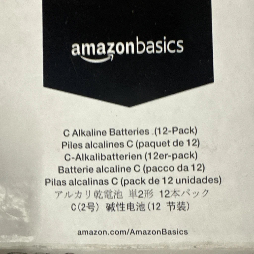 Amazon Basics alkaline C batteries 12-pack