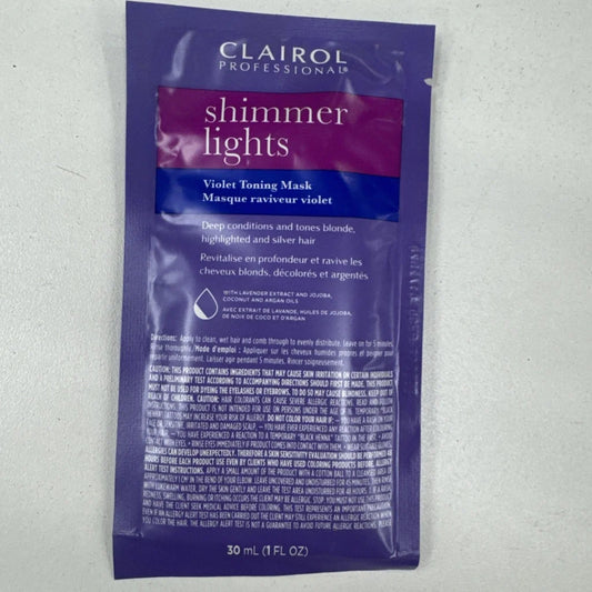 Clairol Shimmer Lights Violet toning mask purple magenta sachet 1 oz