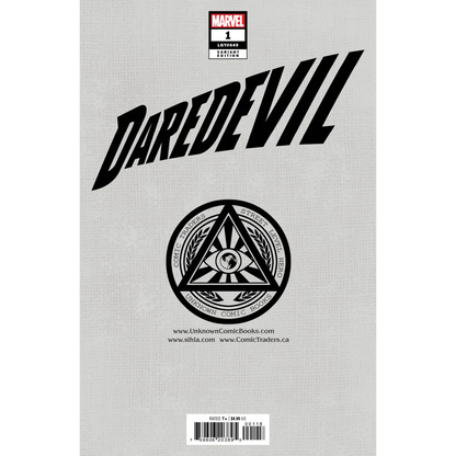 Comic book with gray cover featuring Daredevil logo and emblem by Chip Zdarsky and Marco Checchetto