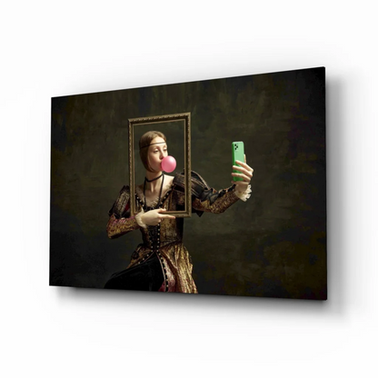 Renaissance Queen Bubblegum Pop Art Canvas Wall Art Print | Insigneart USA | vintageantiquesgifts.com