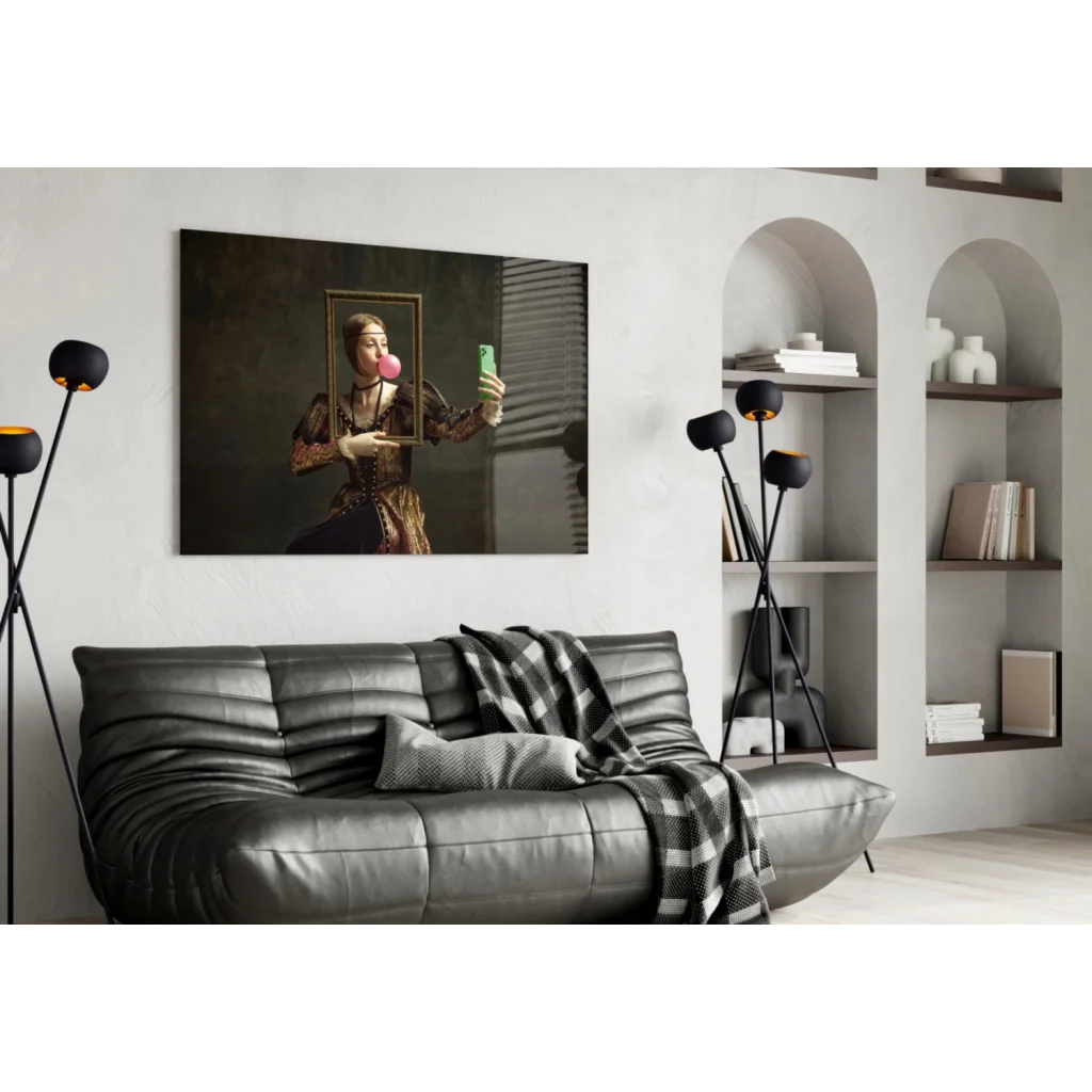 Renaissance Queen Bubblegum Pop Art Canvas Wall Art Print | Contemporary Home Wall Art | vintageantiquesgifts.com