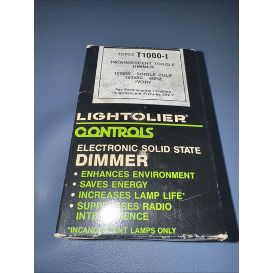 Lightolier Controls T1000-I incandescent toggle dimmer ivory box