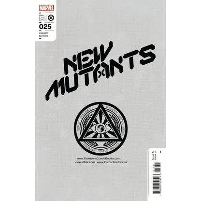 Comic book with black and white cover from New Mutants 25 by Rod Reis and Vita Ayala