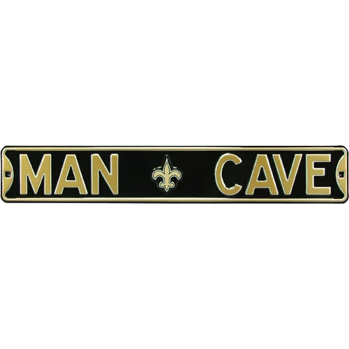 New Orleans Saints authentic street sign with black gold man cave fleur-de-lis