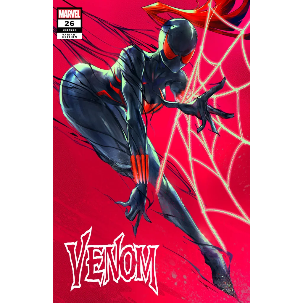 Comic book cover of Spider Woman in a black and red superhero suit for NEW VISION OF TOXIN graded comic