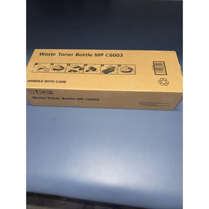 Brown waste toner bottle MP C6003 model D860-01 with recycling label
