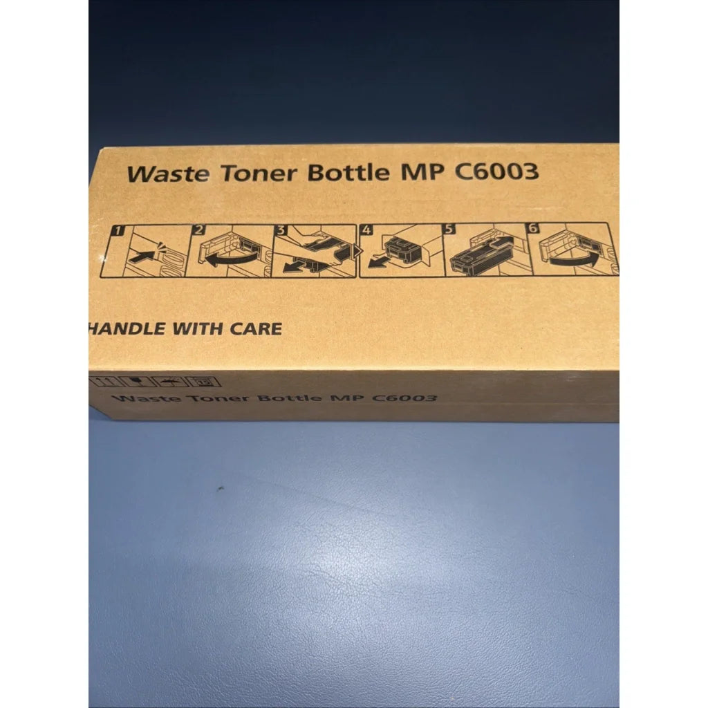 Waste toner bottle C6003 model D860-01 with handle with care label