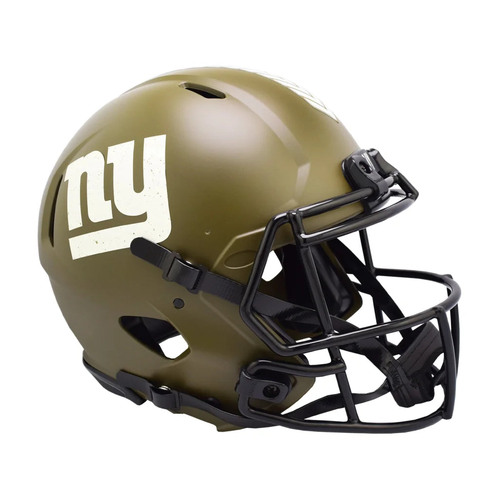 New York Giants Salute to Service Olive Green Football Helmet | Creative Sports | vintageantiquesgifts.com