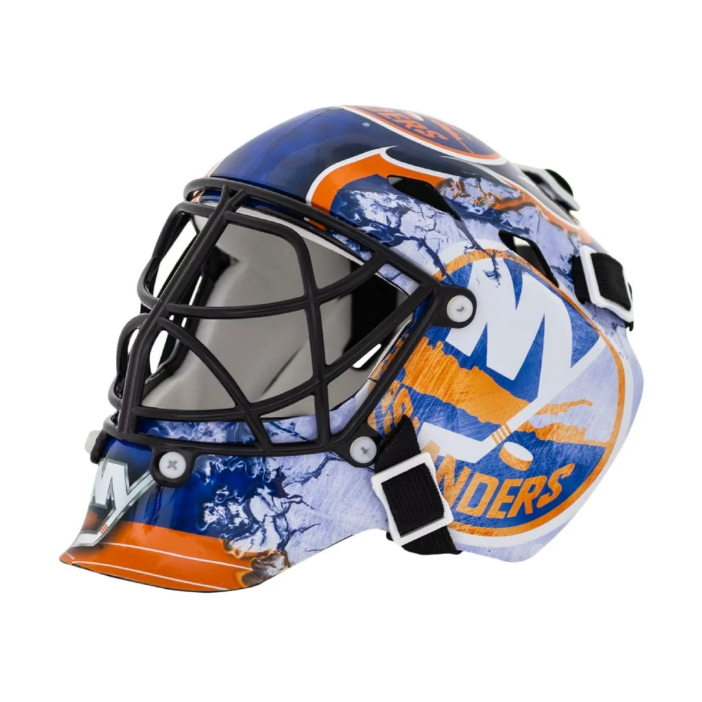 New York Islanders mini goalie mask with molded plastic shell