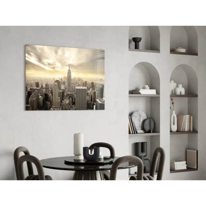 Sepia-toned vintage NYC Empire State Building wall art canvas print