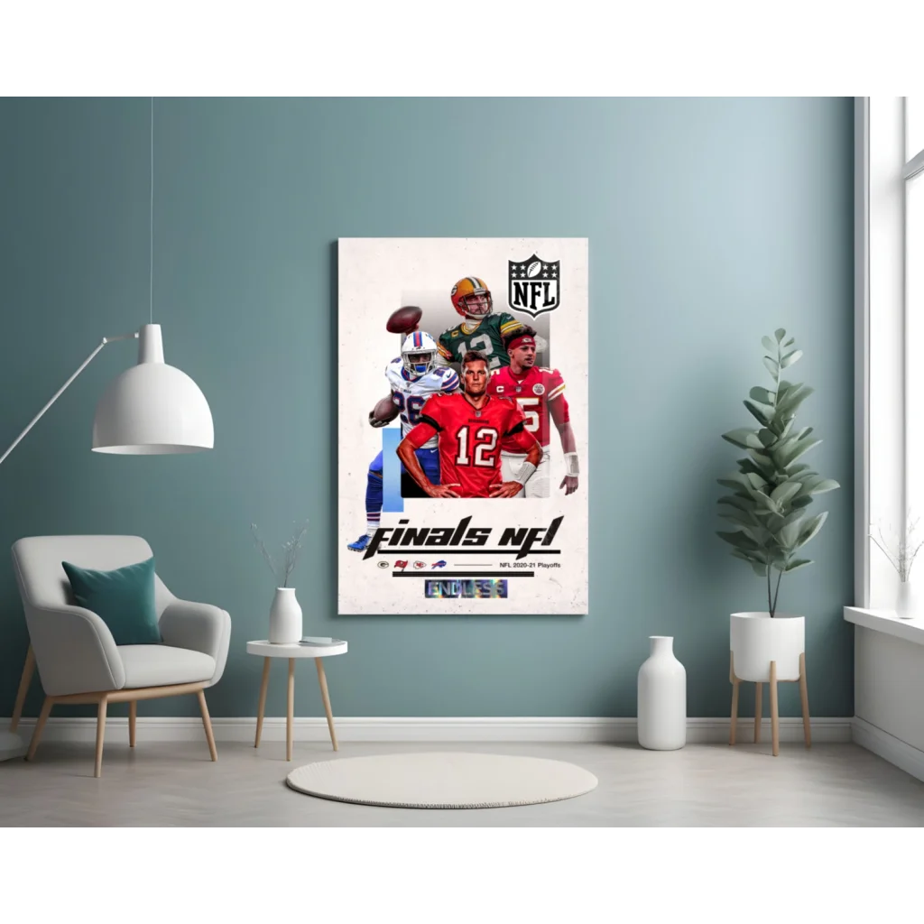 NFL Finals Playoff Champions Glass Wall Art Poster | Contemporary Home Wall Art | vintageantiquesgifts.com
