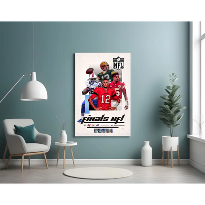 NFL Finals Playoff Champions Glass Wall Art Poster | Contemporary Home Wall Art | vintageantiquesgifts.com