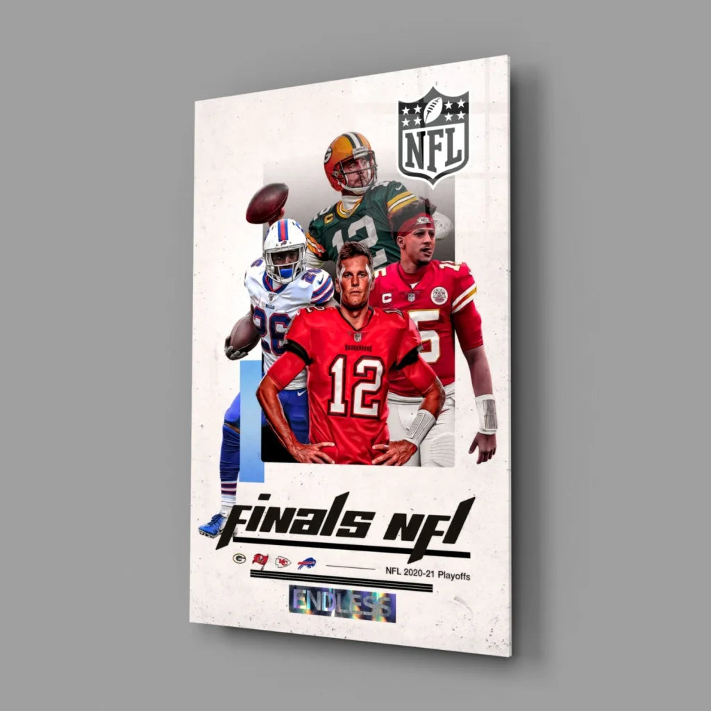 NFL Finals Playoff Champions Glass Wall Art Poster | Glass Wall Art Print | vintageantiquesgifts.com