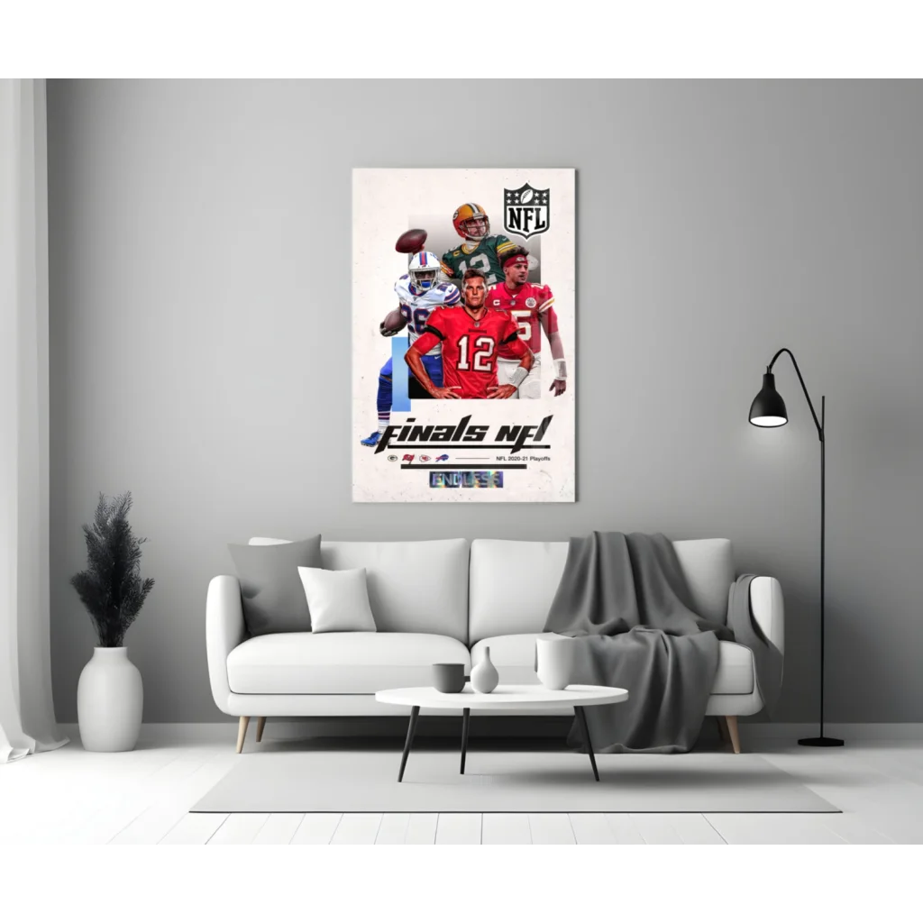 NFL Finals Playoff Champions Glass Wall Art Poster | Modern Wall Art Decor | vintageantiquesgifts.com
