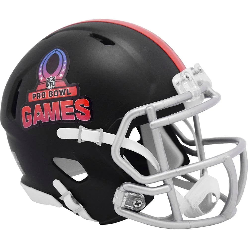 Black and pink NFL Pro Bowl Games 2023 helmet with silver accents