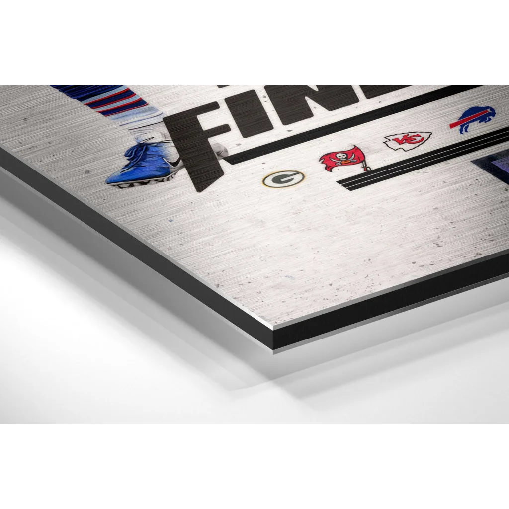 Silver NFL team logo brushed aluminium dibond wall art