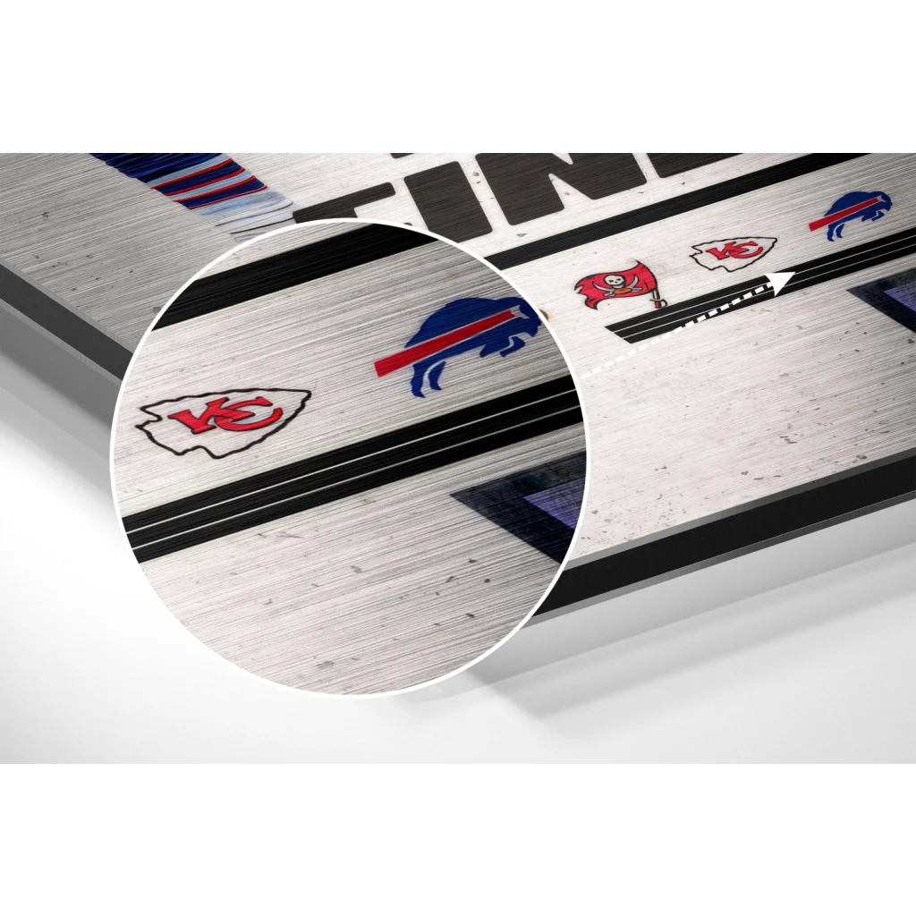 glass wall art Silver-framed NFL team logo brushed aluminium dibond wall art