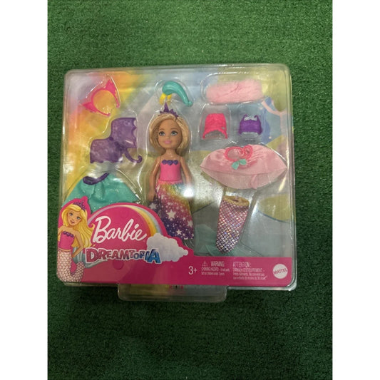 NIB Barbie Dreamtopia Chelsea doll mermaid with pink top and rainbow tail