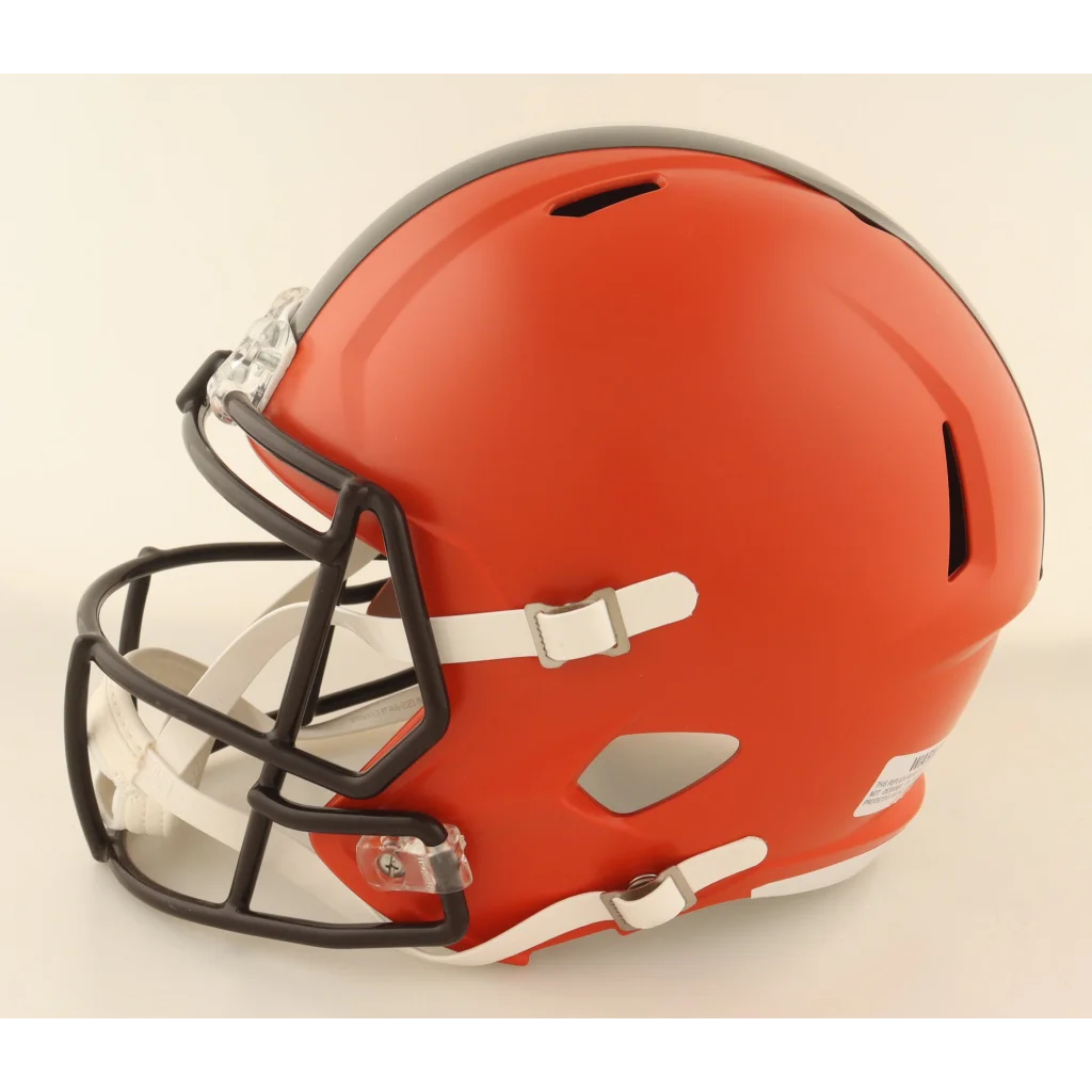Nick Chubb signed Cleveland Browns orange gray speed helmet Beckett