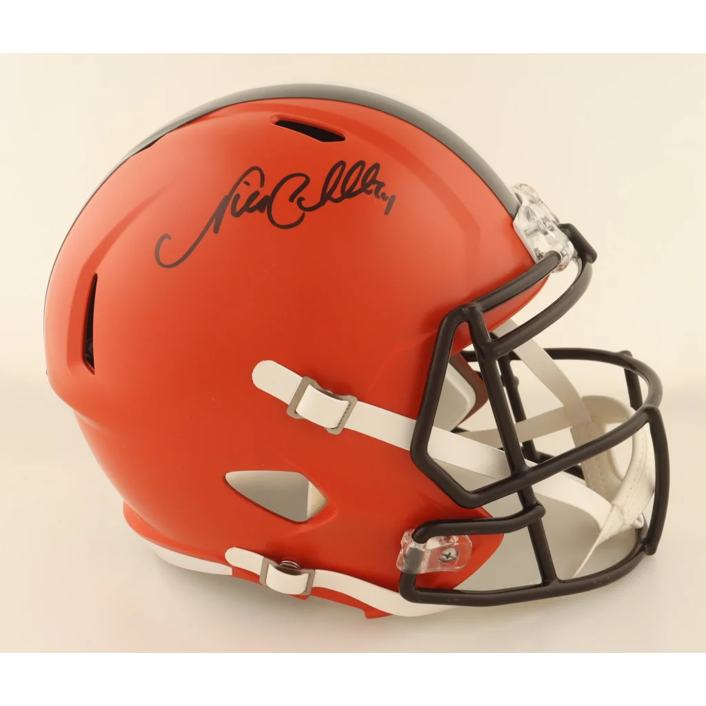 Nick Chubb signed Cleveland Browns full-size speed helmet