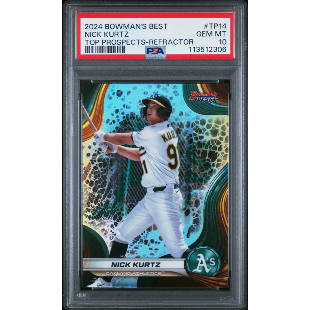 Nick Kurtz 2024 Bowman Best Refractor PSA 10 Oakland Athletics Rookie