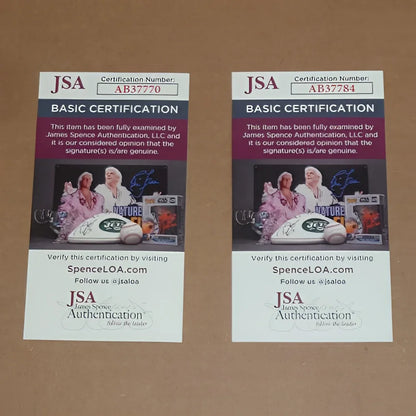 Nick Offerman and Amy Poehler autographed deluxe framed Parks and Recreation piece with JSA certification cards