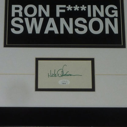 Nick Offerman signed Ron Swanson framed piece with JSA authentication