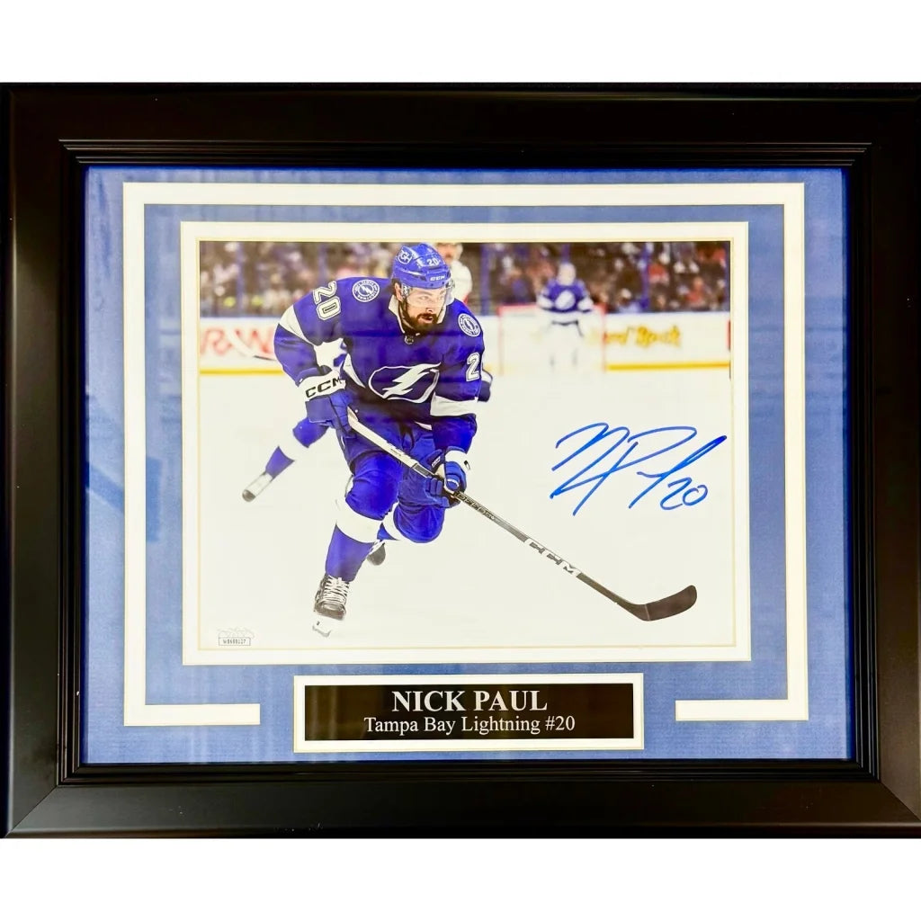 Nick Paul autographed Tampa Bay Lightning framed 8x10 photo JSA
