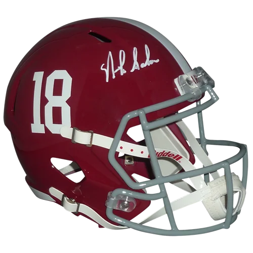Nick Saban autographed Alabama Crimson Tide replica helmet