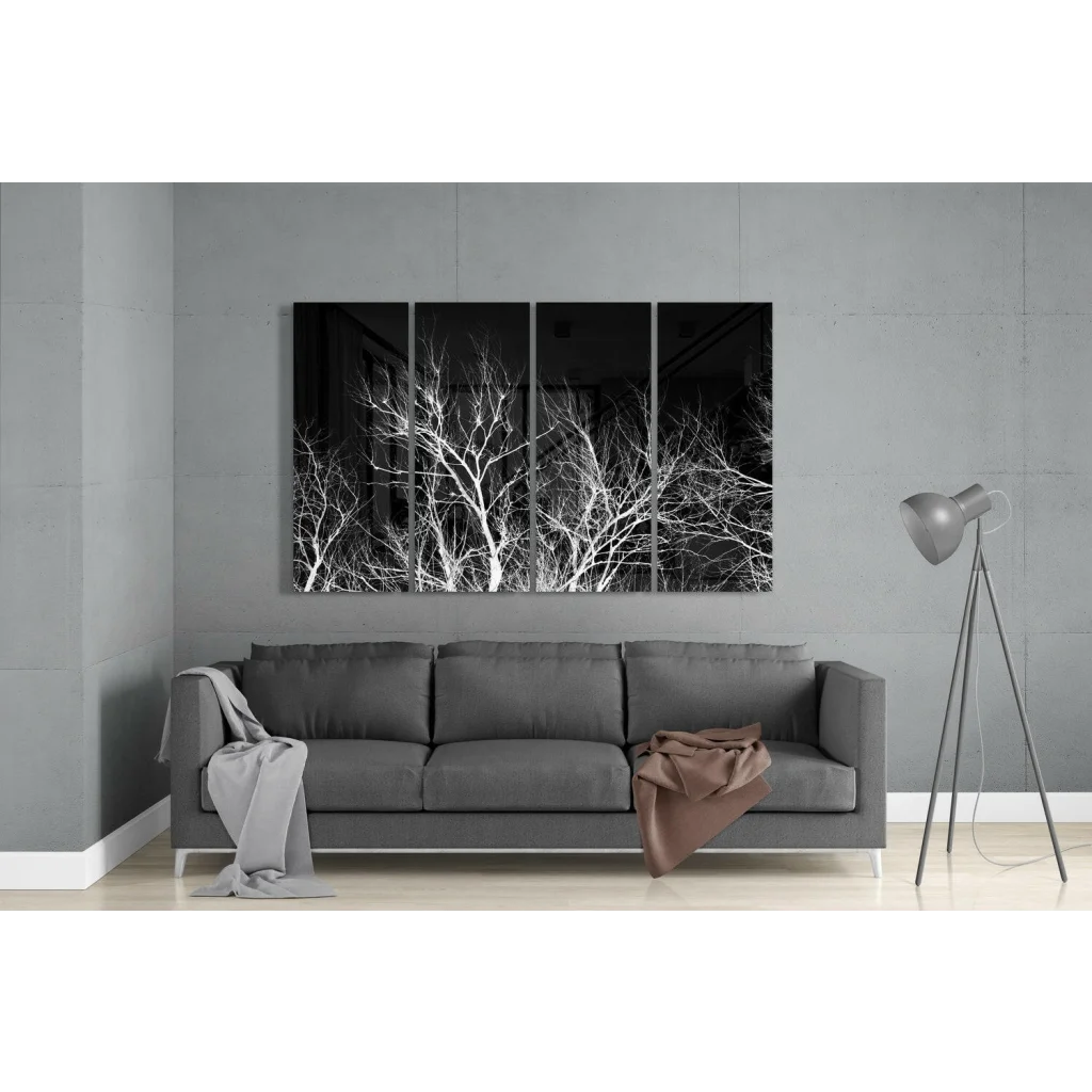 Stunning Glass Wall Art with Glowing Tree Branches | Modern Wall Art Decor | vintageantiquesgifts.com