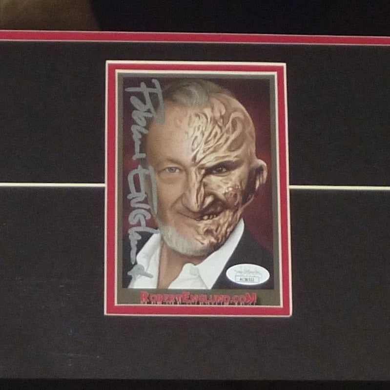 Framed Freddy Krueger 11x14 poster with Robert Englund signed portrait