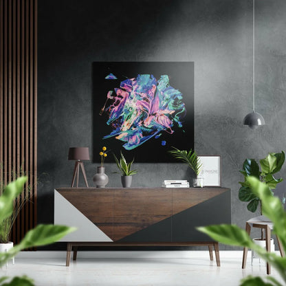 Vibrant Nike Air Max 97 abstract art on brushed aluminium dibond