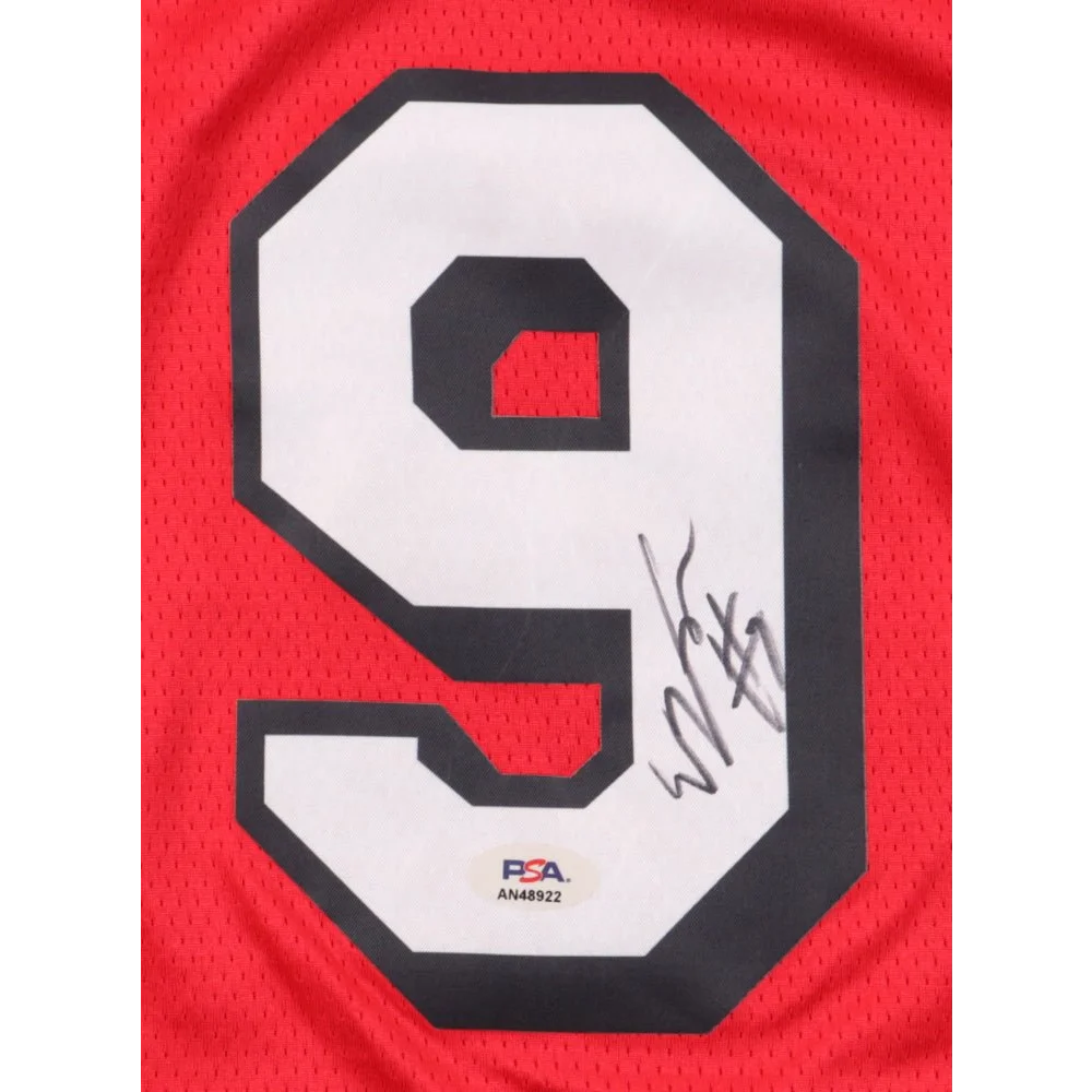 Nikola Vucevic signed Chicago Bulls jersey with red color and number 9 autograph